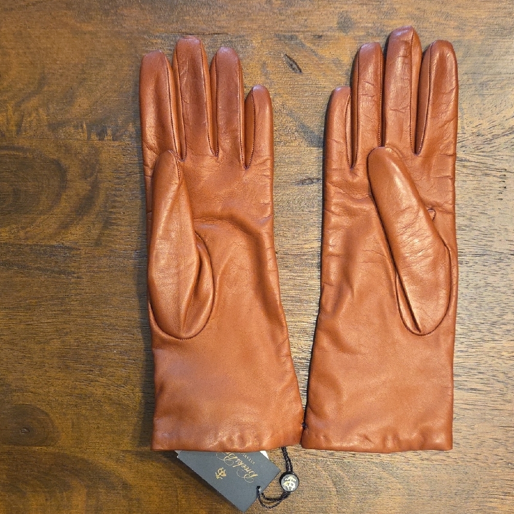 Brooks Brothers Brown Leather Gloves Size 7.5 - Picture 4 of 9